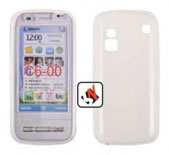 Capa em Silicone Nokia C6-00 Branca Transparente