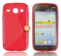Capa em Silicone  S-CASE  Samsung i8260, i8262 Galaxy Core Vermelha Transparente