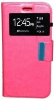 Capa Protetora  Flip Book com Janela  Samsung Galaxy Core 2 (Samsung G355) Rosa em Bulk