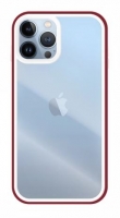 Capa Iphone 13 Pro Transparente com Border Silicone Vermelho