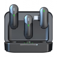 Microfone de Lapela sem Fio DEVIA USB-C Wireless 2 em 1 Preto