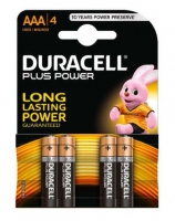 Pilhas Duracell Alcalinas MN2400B4 AAA LR03 1.5V Plus Power (4 unidades)