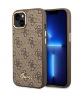 Capa Iphone 13, Iphone 14, Iphone 15 GUESS GUHCP14SHG4SHW (4G Vintage Gold Logo) Castanho em Blister