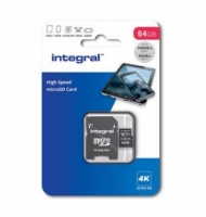 Cartão de Memoria 64GB Integral CL10 V30 UHS-I U3 em Blister