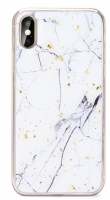 Capa Samsung Galaxy S10 (Samsung G973) Silicone  Marble  Design 1 Branco