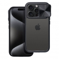 Capa Iphone 15 Pro SLIDE Case Preto/Transparente
